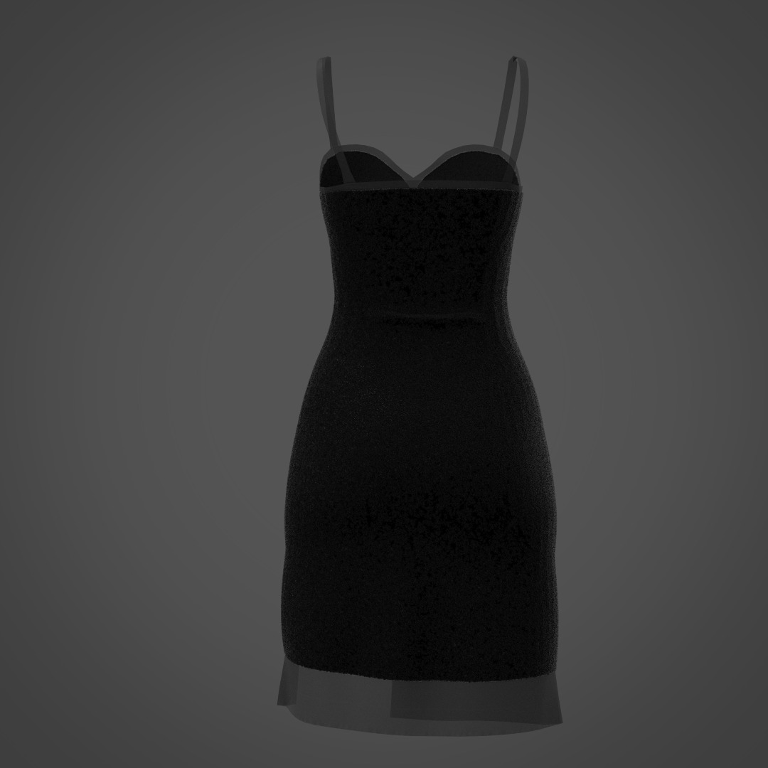 Female Gown Armless  3D model_5