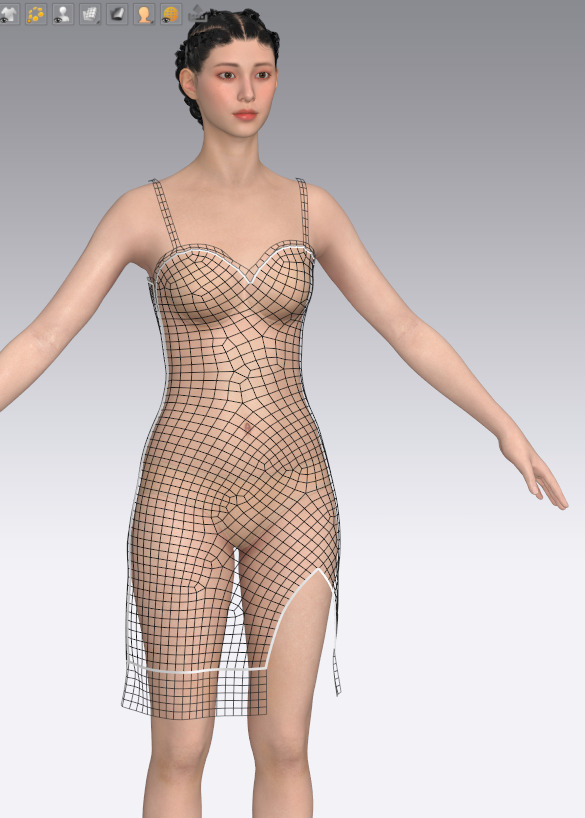 Female Gown Armless  3D model_8