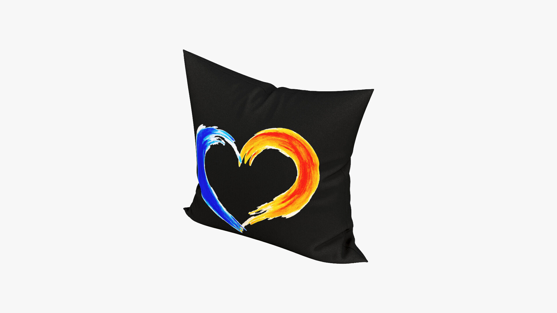 pillow heart color 3D model_4