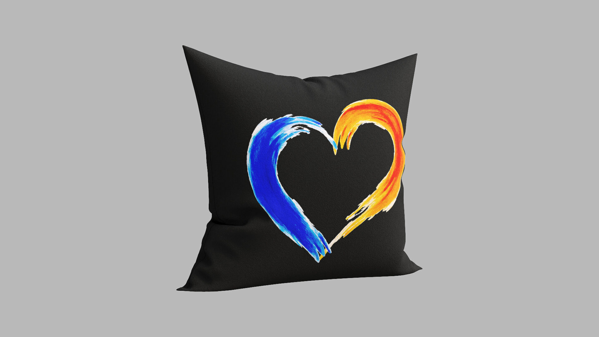 pillow heart color 3D model_2