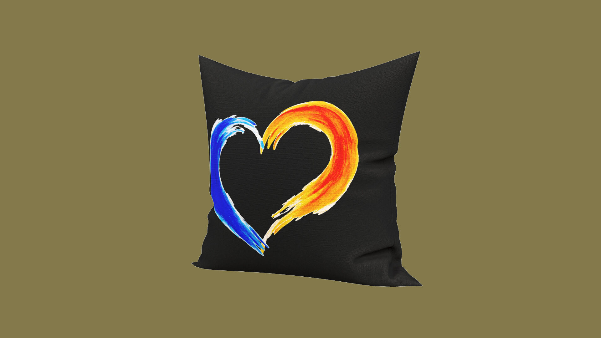 pillow heart color 3D model_3