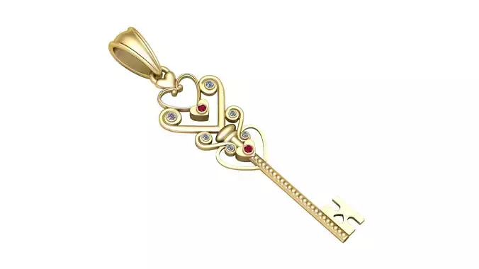 Heart Key Pendant