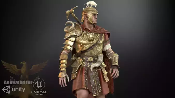 RomanCenturion Low-poly 3D model