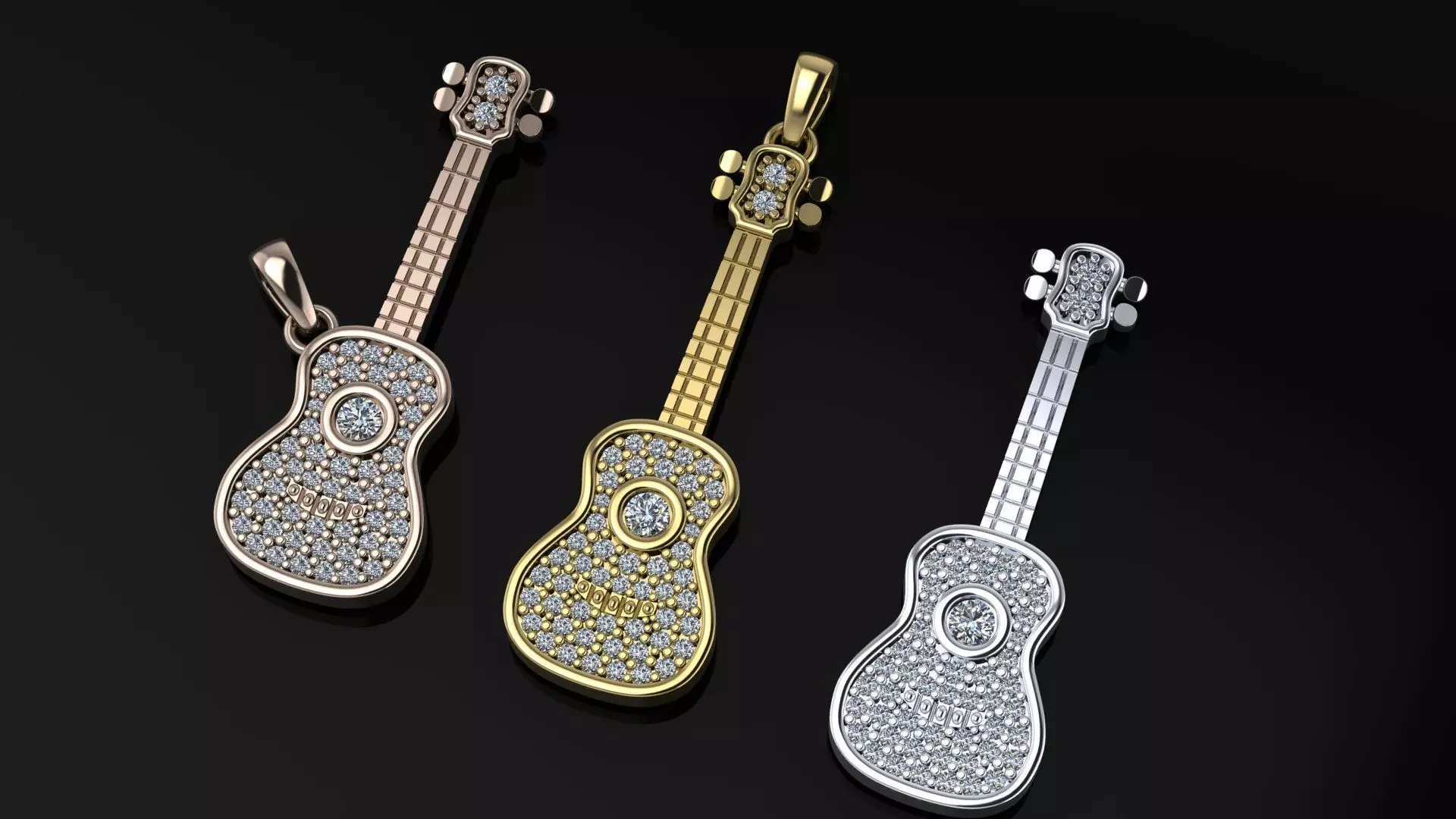 Guitar pendant 3D print model
