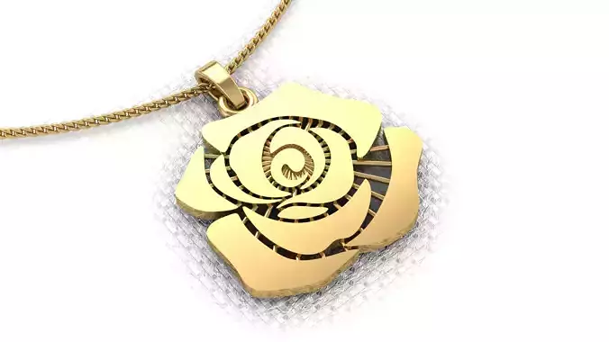 A pendant made in the shape of a rose