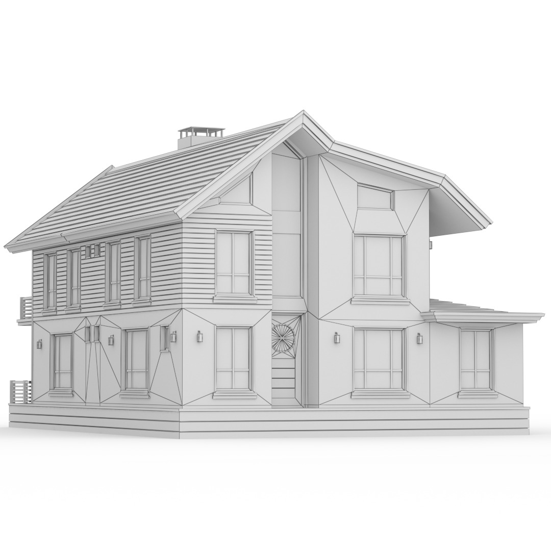 Two Storey Modern Cottage-A 3D model_8