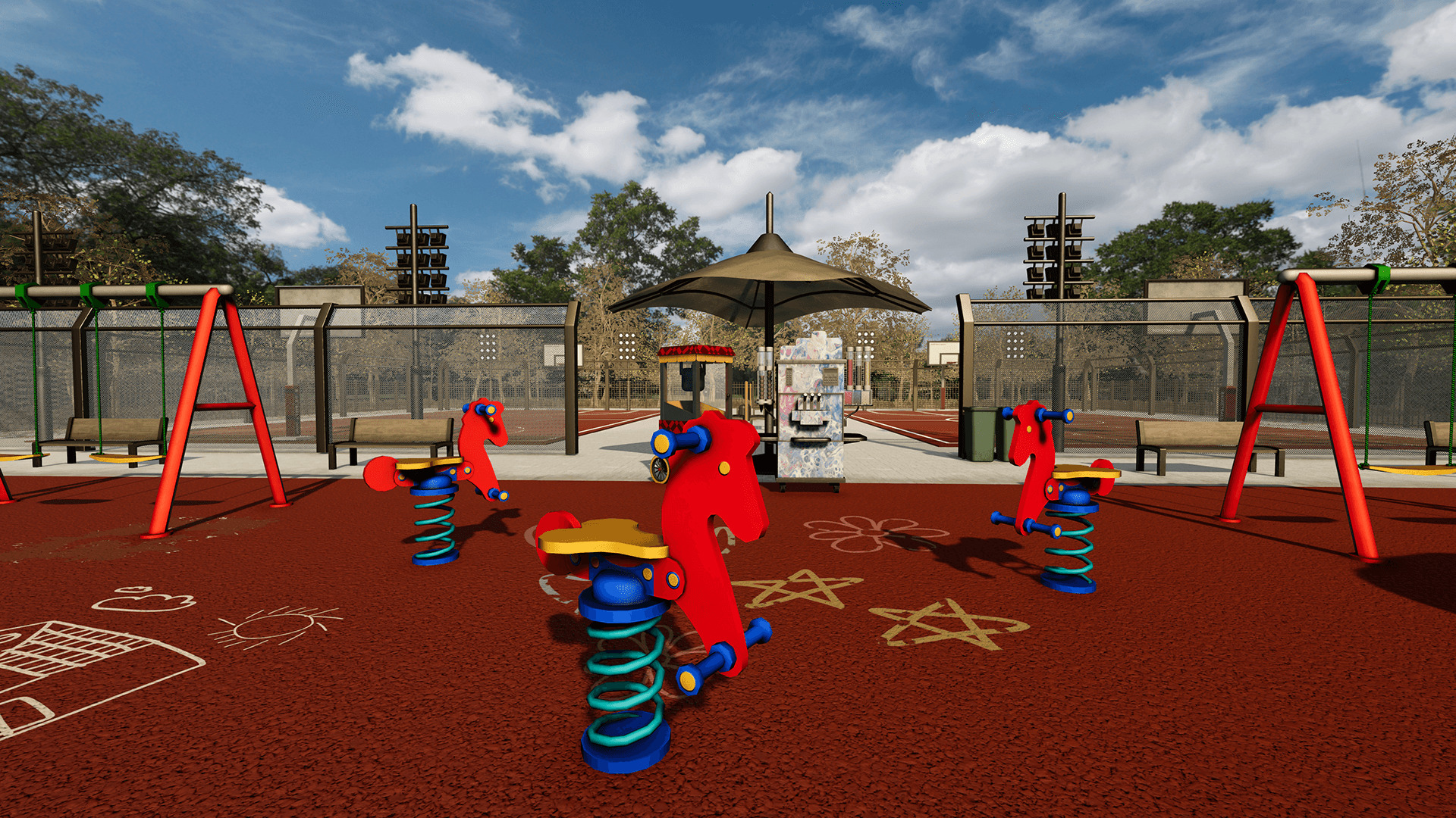 Playground and Park  Low-poly 3D model_8