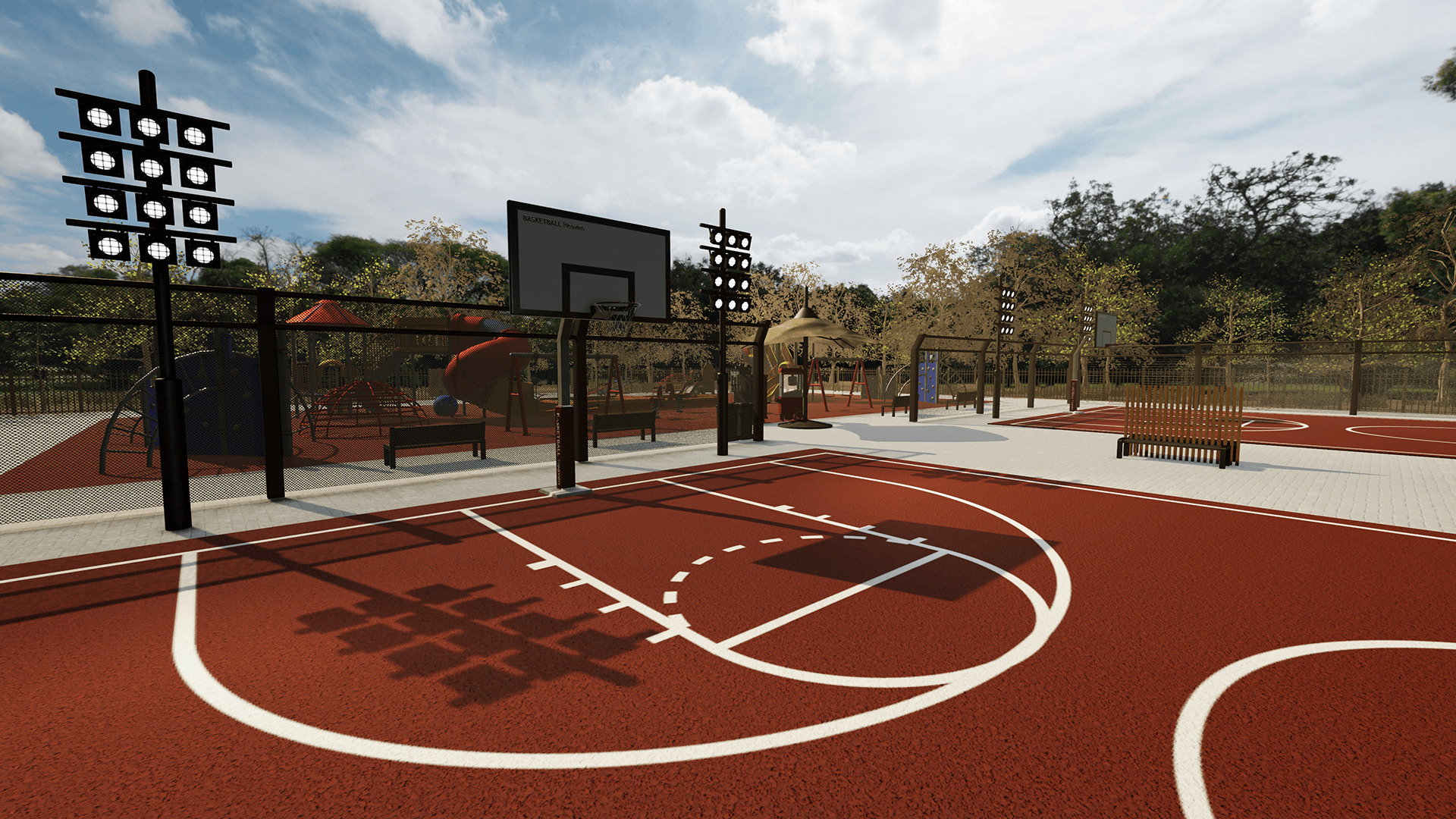 Playground and Park  Low-poly 3D model_12