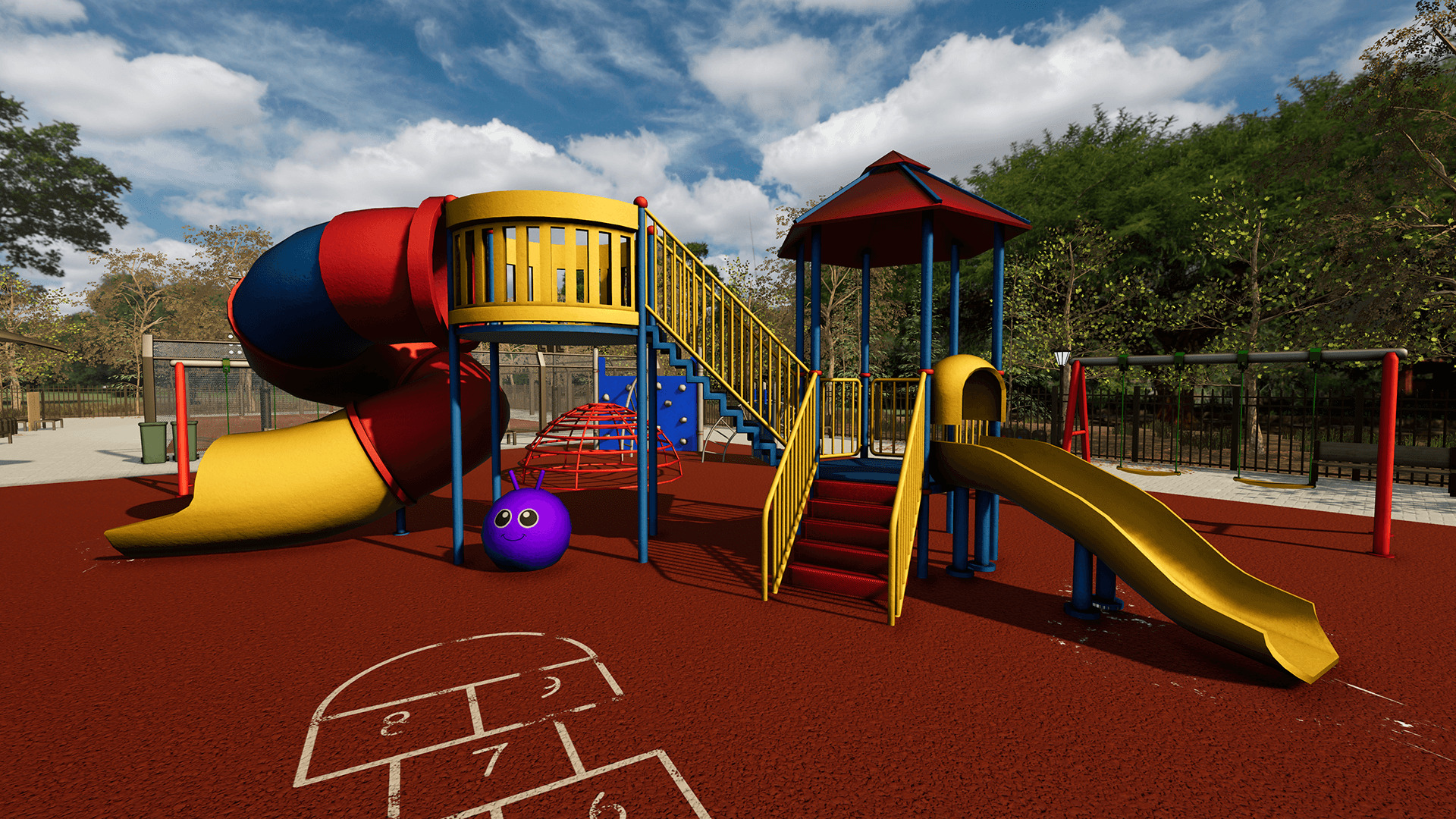 Playground and Park  Low-poly 3D model_2
