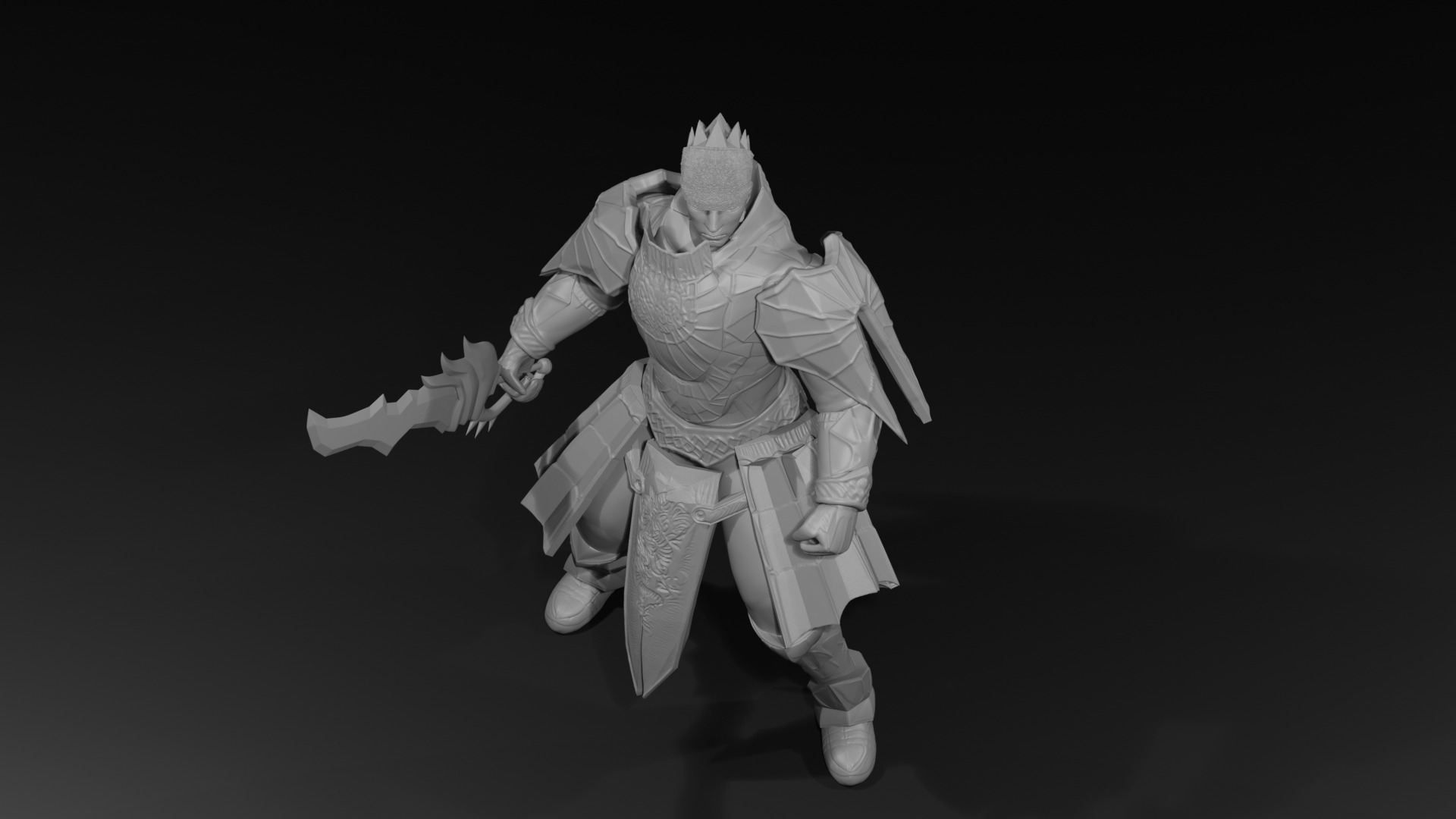 Metin2 Warior With Black Steel Armor Extra Detailed Model FanArt 3D print model_8