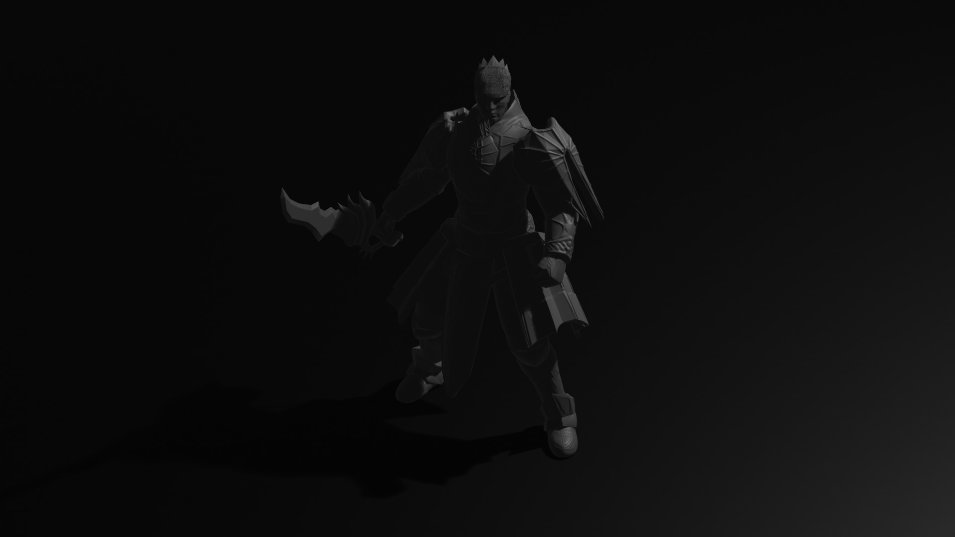 Metin2 Warior With Black Steel Armor Extra Detailed Model FanArt 3D print model_6