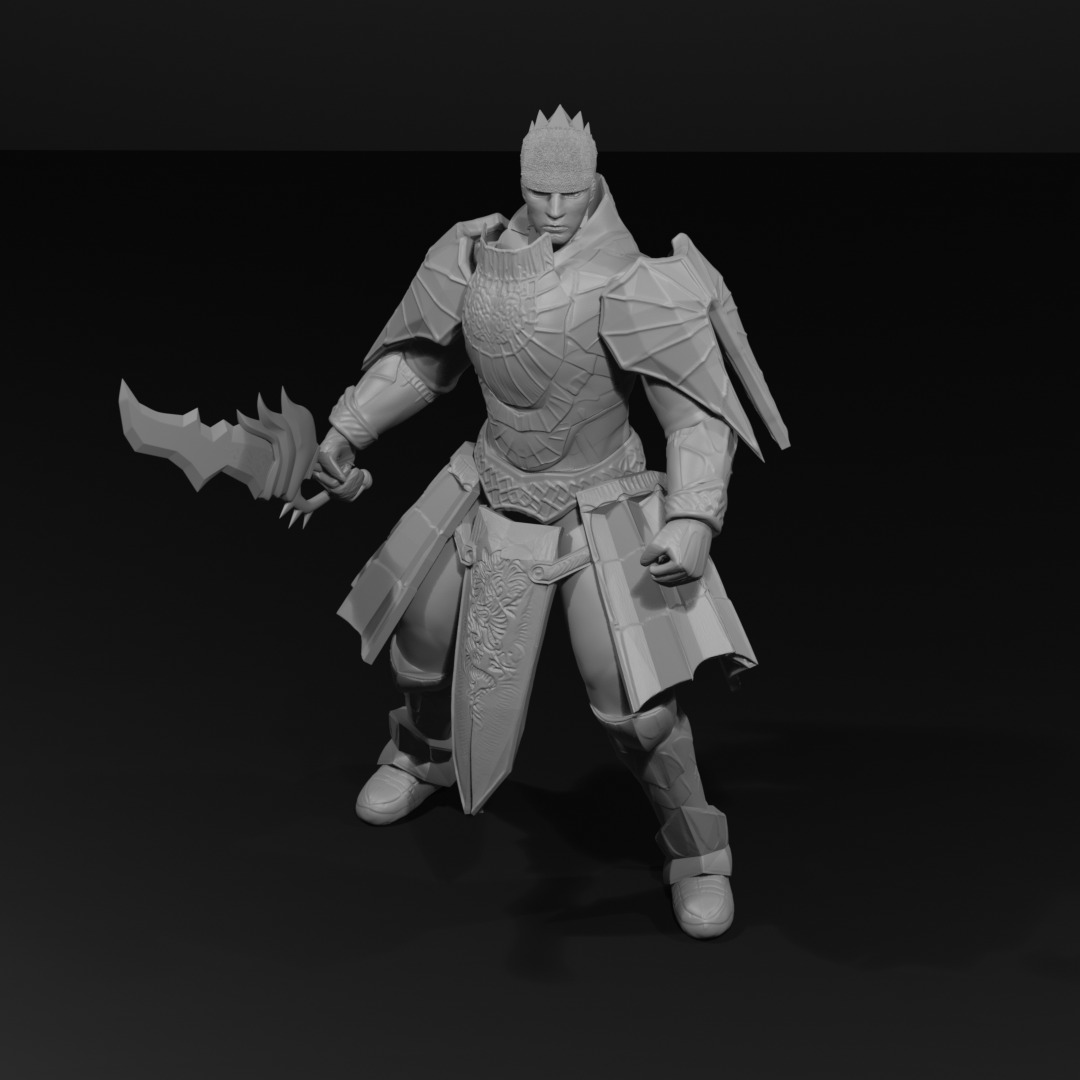 Metin2 Warior With Black Steel Armor Extra Detailed Model FanArt 3D print model_9