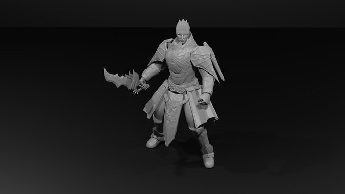 Metin2 Warior With Black Steel Armor Extra Detailed Model FanArt 3D print model