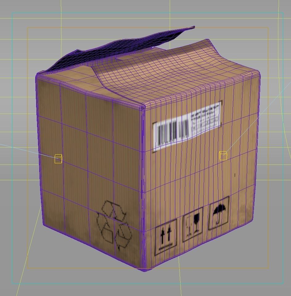 Cardboard box 3D model_2