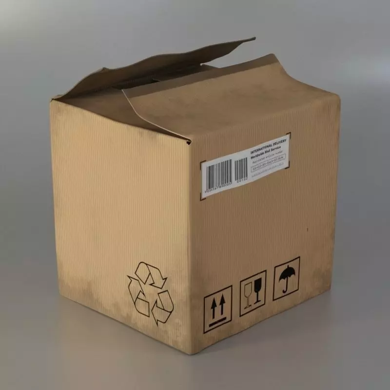 Cardboard box 3D model_0