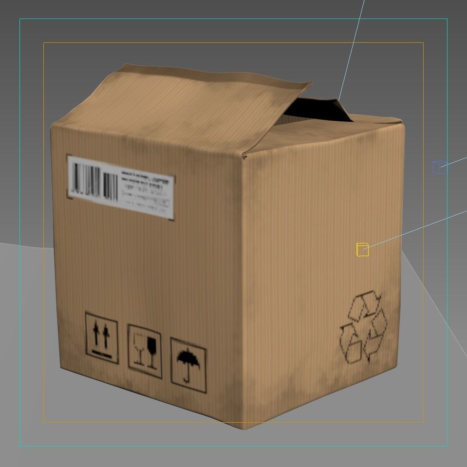 Cardboard box 3D model_1