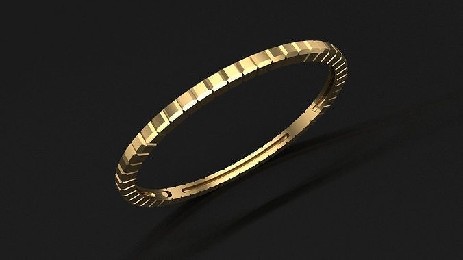 Elegant Ice Cube Style Gold Bracelet - 3D Model 3D print model