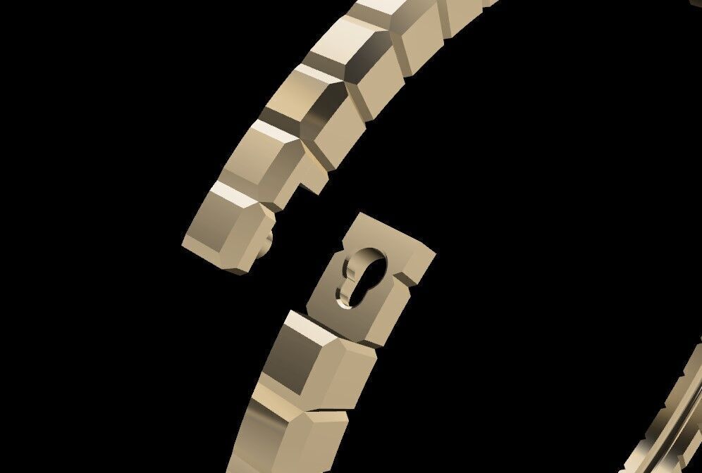 Elegant Ice Cube Style Gold Bracelet - 3D Model 3D print model_8