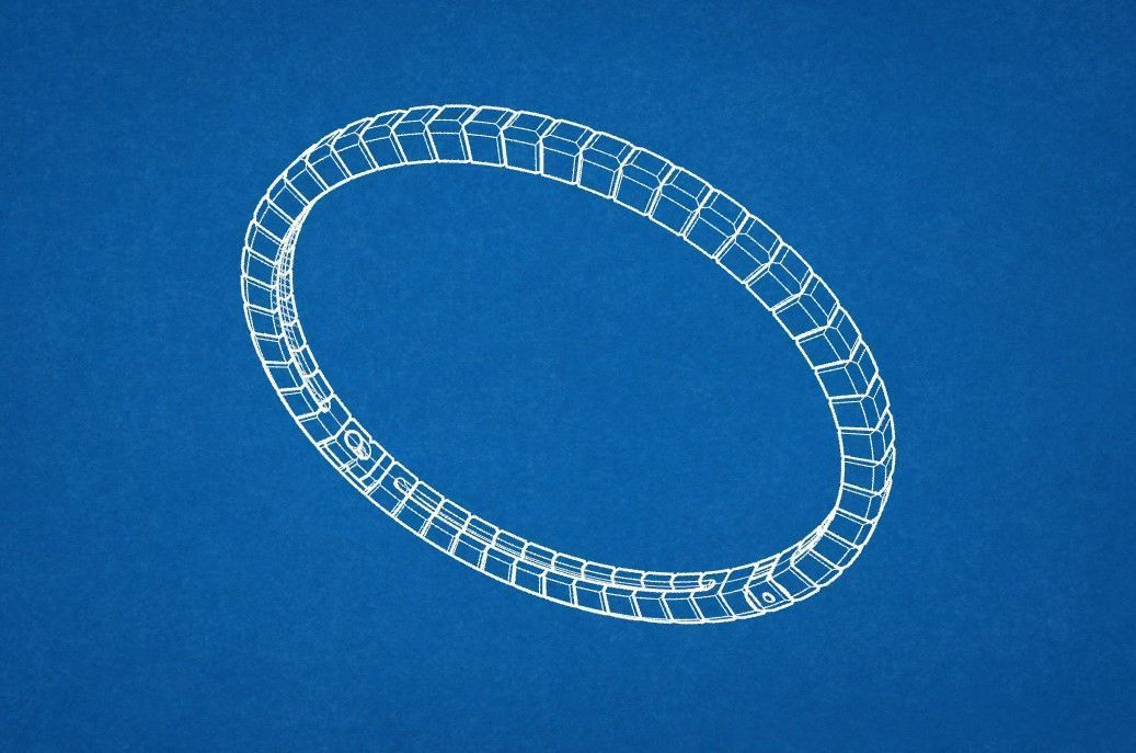 Elegant Ice Cube Style Gold Bracelet - 3D Model 3D print model_6