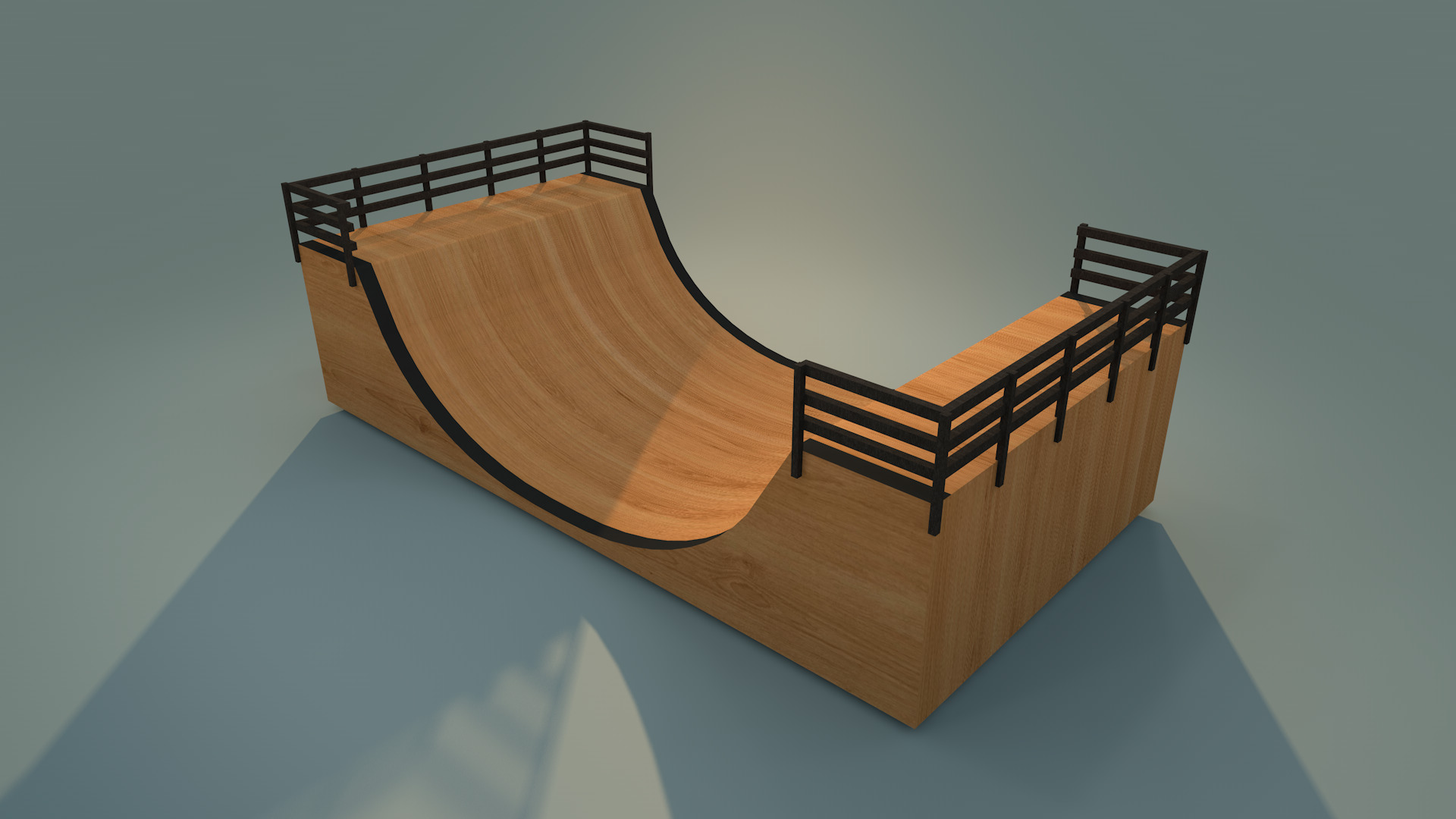 Skate Park Low-poly 3D model_3