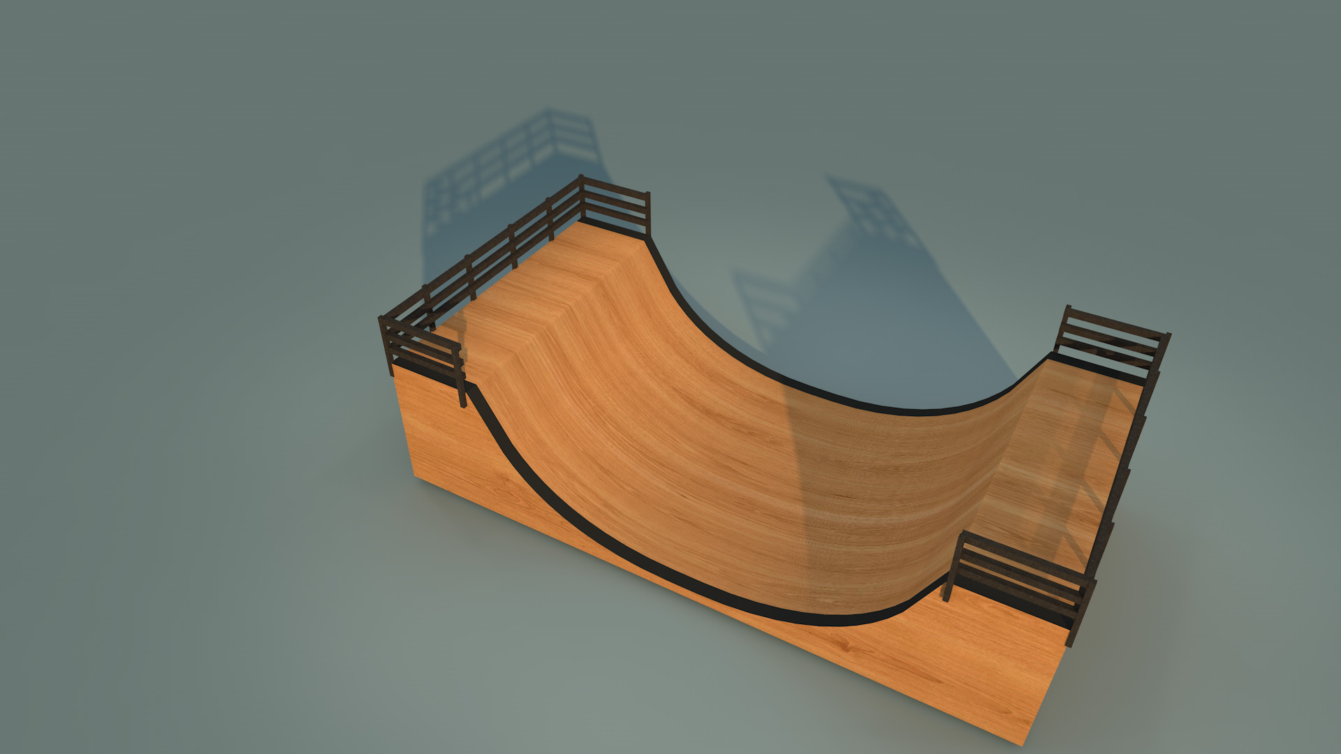 Skate Park Low-poly 3D model_7