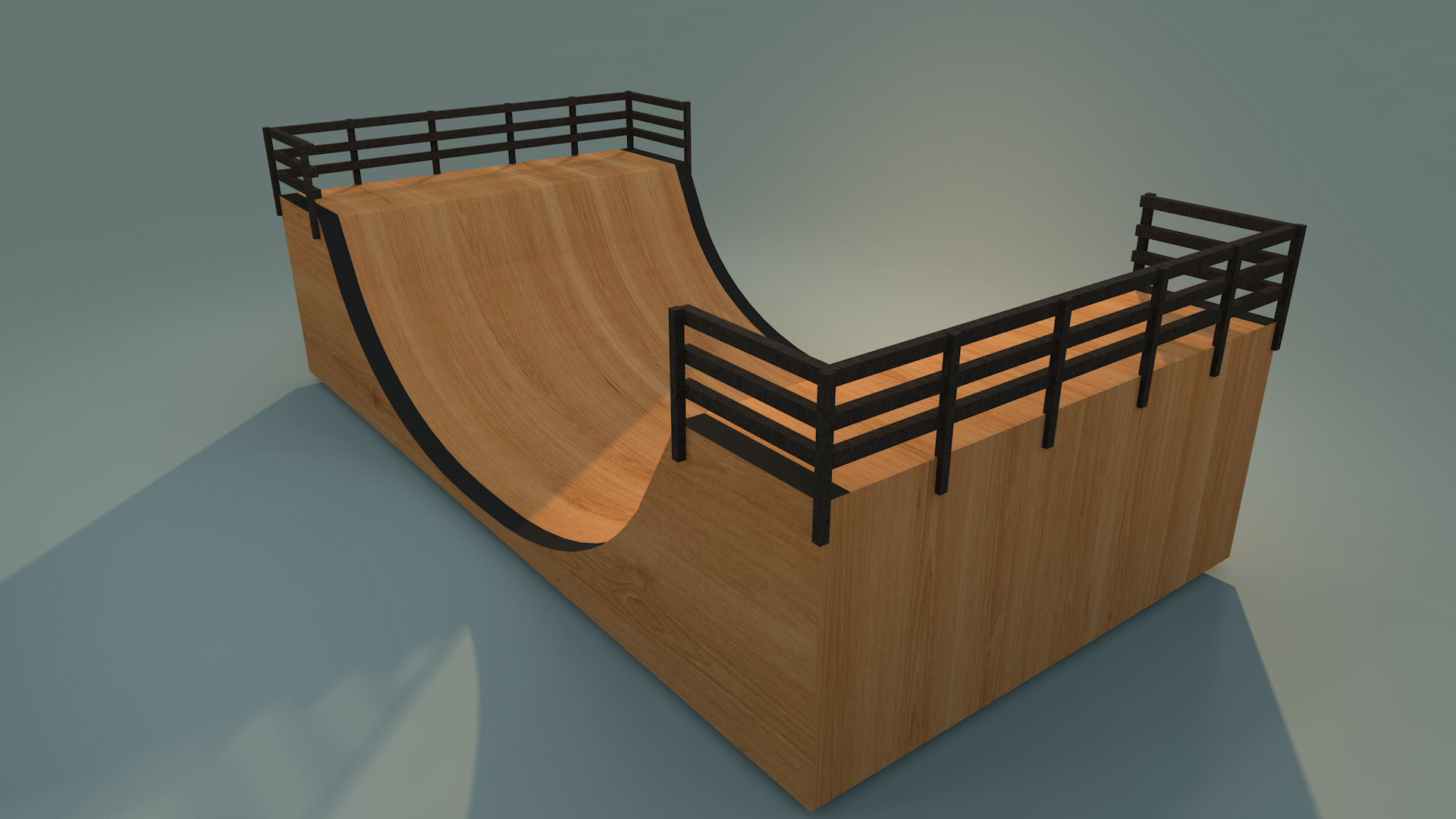 Skate Park Low-poly 3D model_4