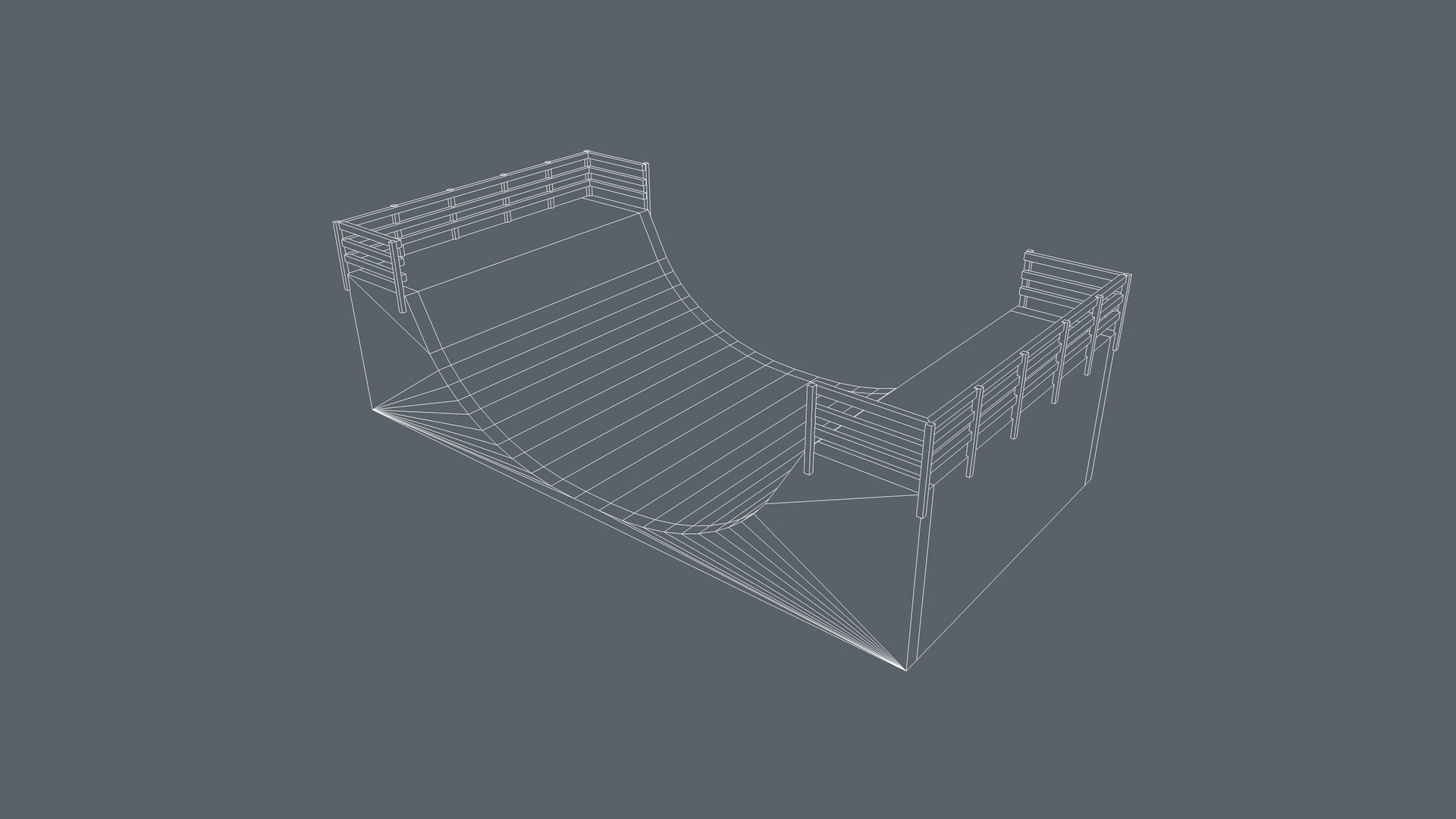 Skate Park Low-poly 3D model_10