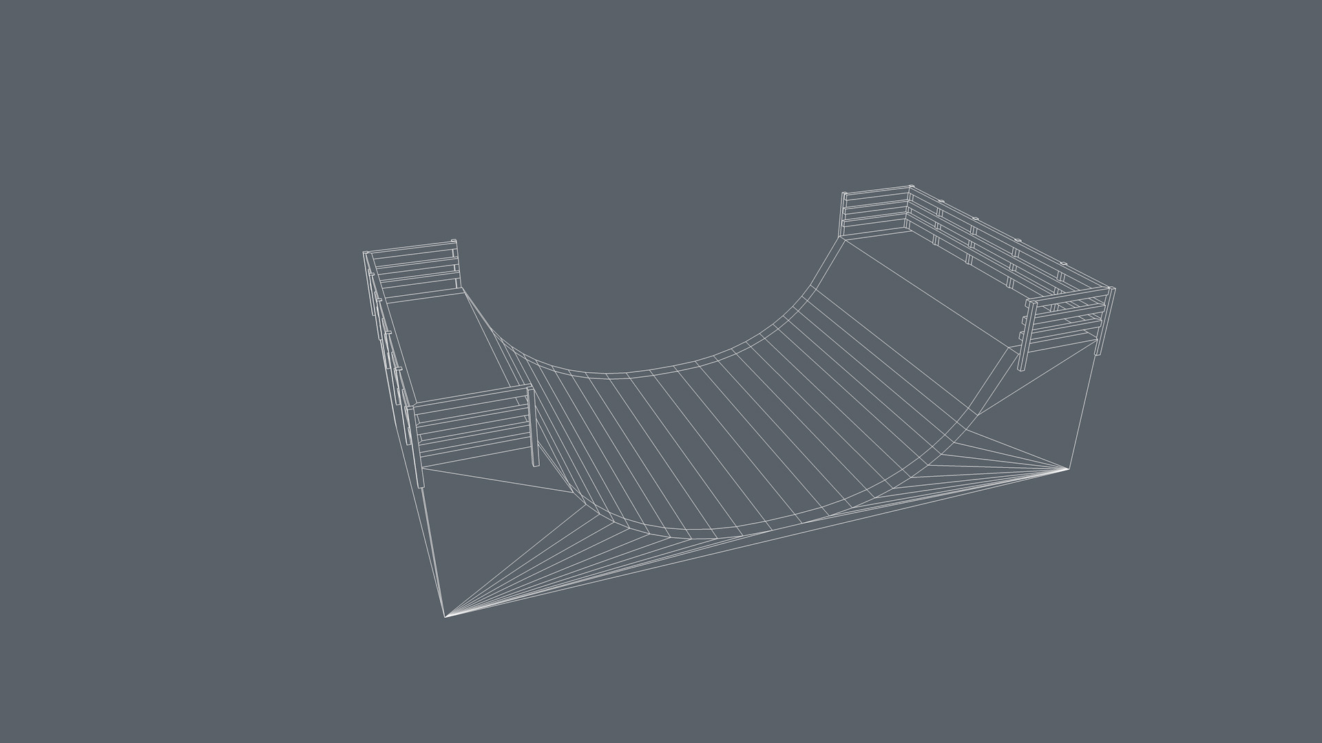 Skate Park Low-poly 3D model_9