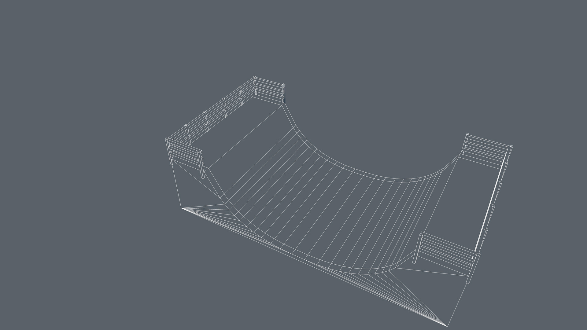 Skate Park Low-poly 3D model_15