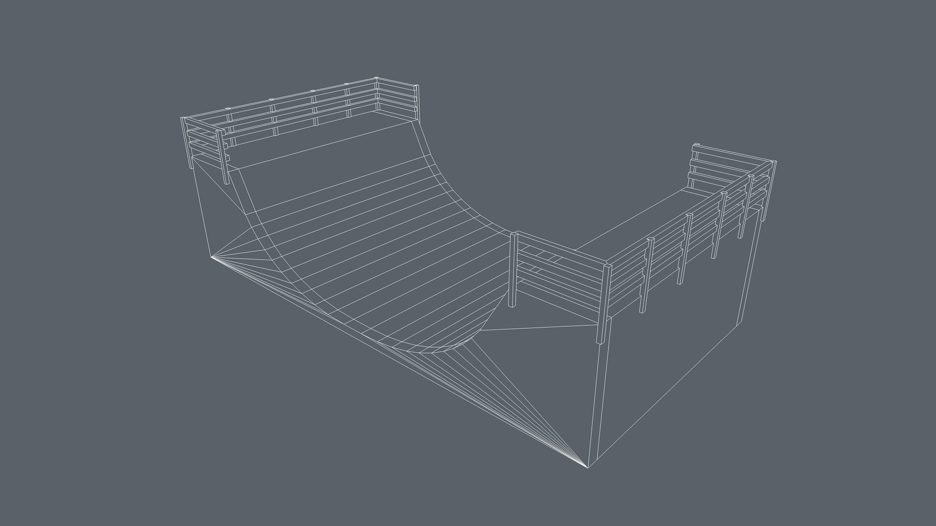 Skate Park Low-poly 3D model_11