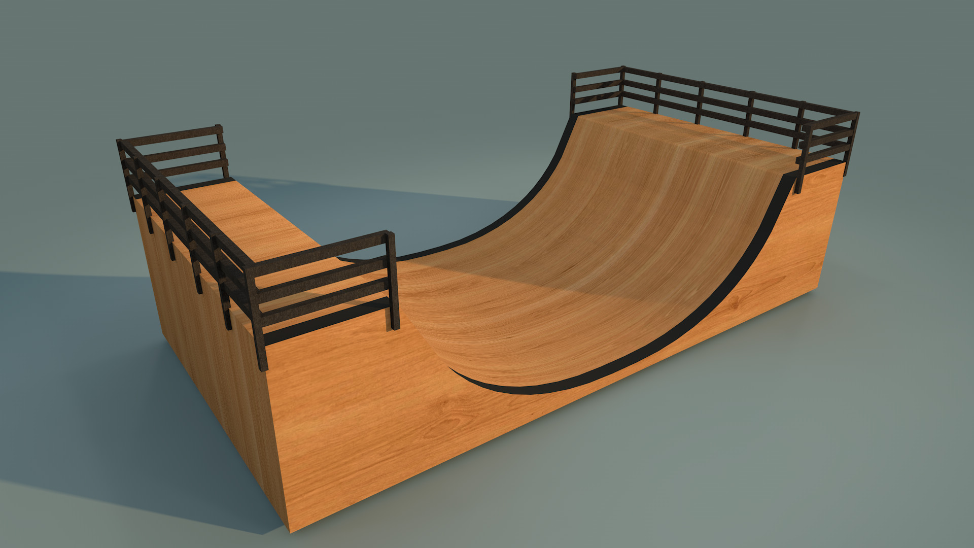 Skate Park Low-poly 3D model_6
