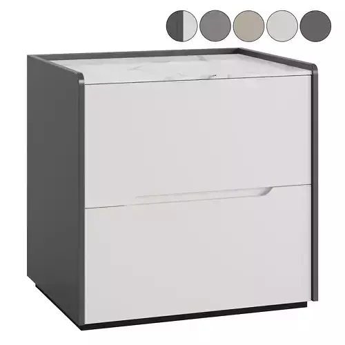 Litfad - Casual Sintered Stone Drawer Storage Nightstand