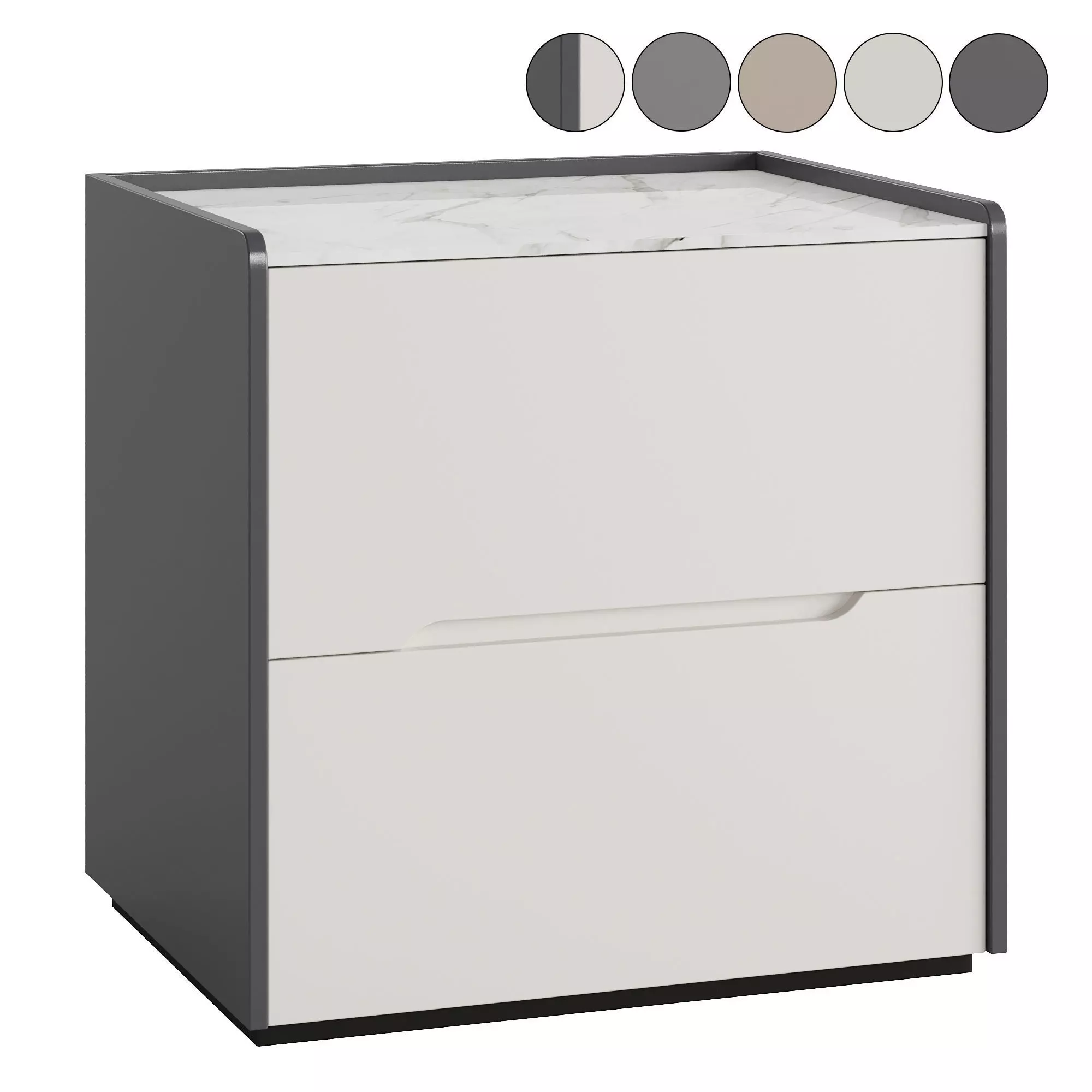 Litfad - Casual Sintered Stone Drawer Storage Nightstand 3D model