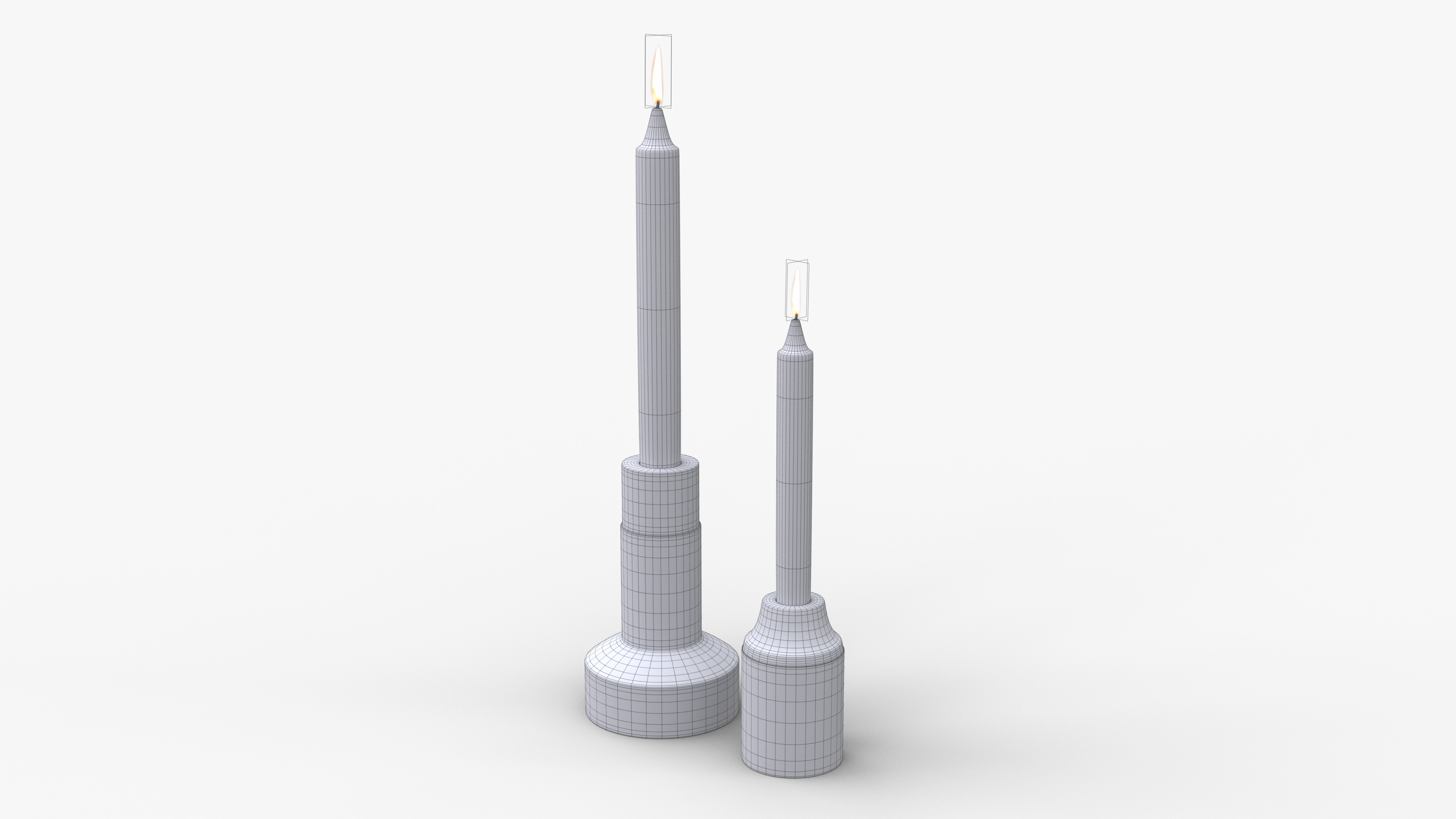 Marble Candleholder Set Low-poly 3D model_6