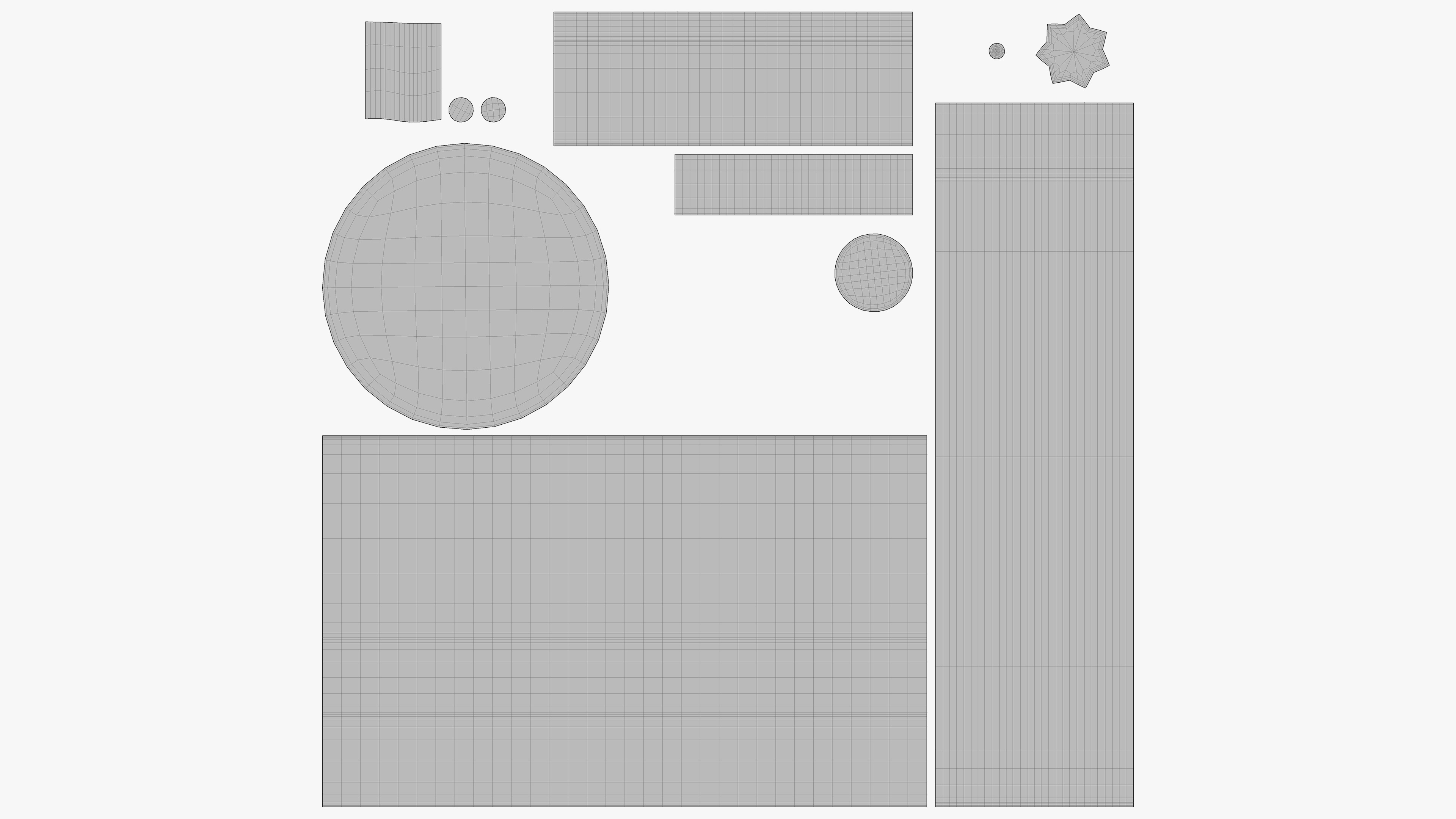 Marble Candleholder Set Low-poly 3D model_11