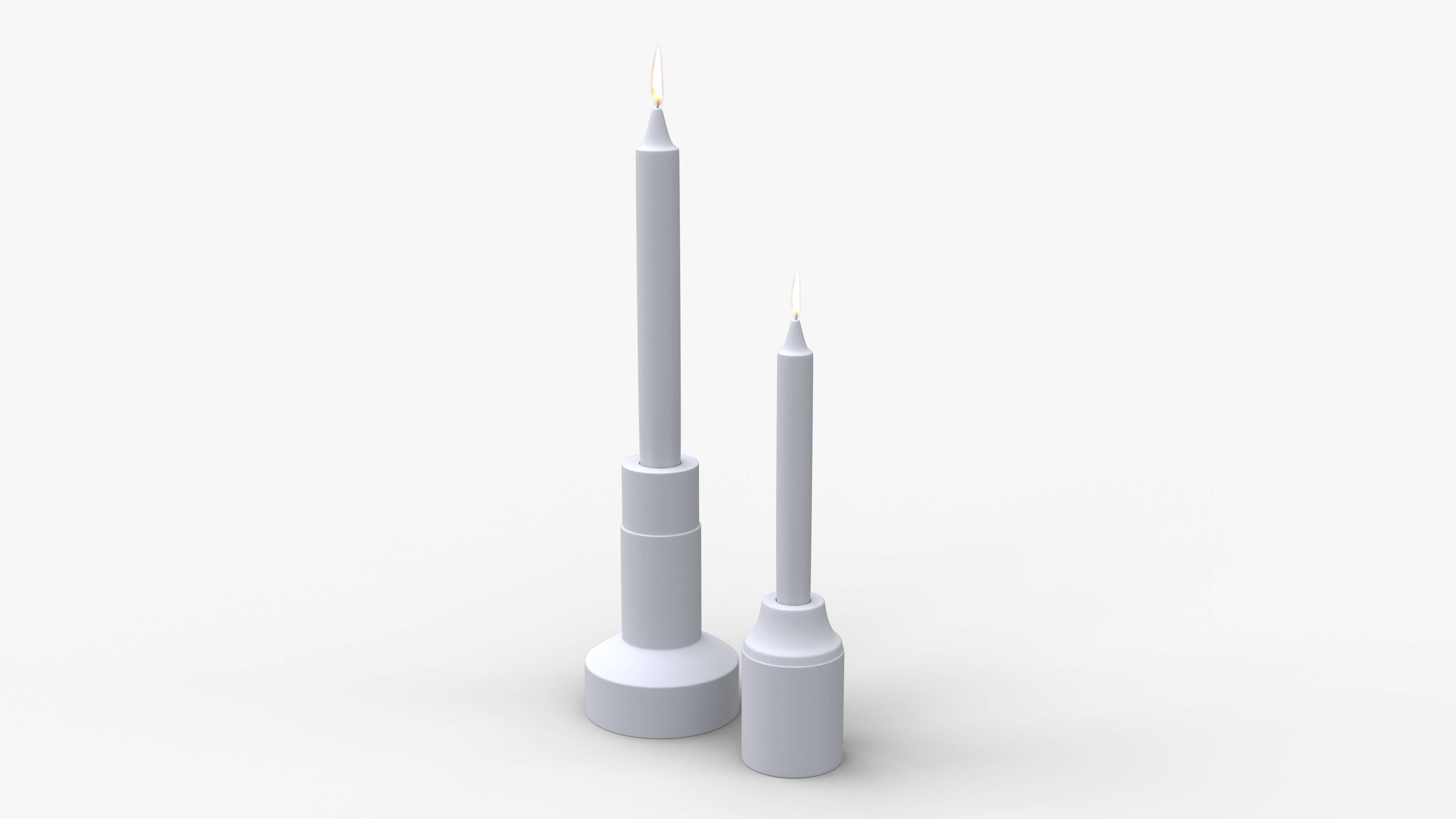 Marble Candleholder Set Low-poly 3D model_8