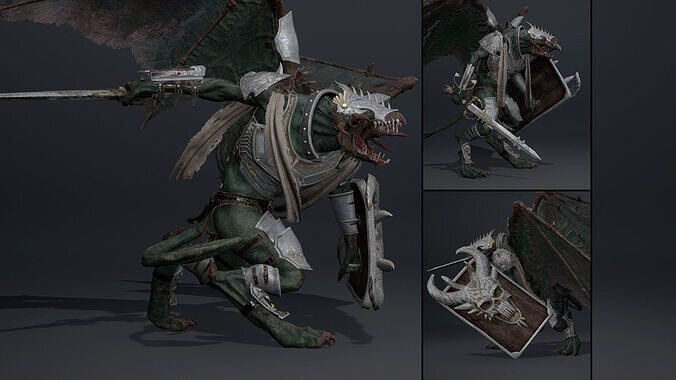 Venom Swordman ArmWing Low-poly 3D model