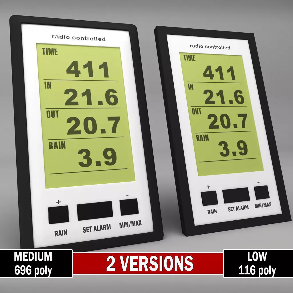 Weather meteo digital station remote Low-poly 3D model_0