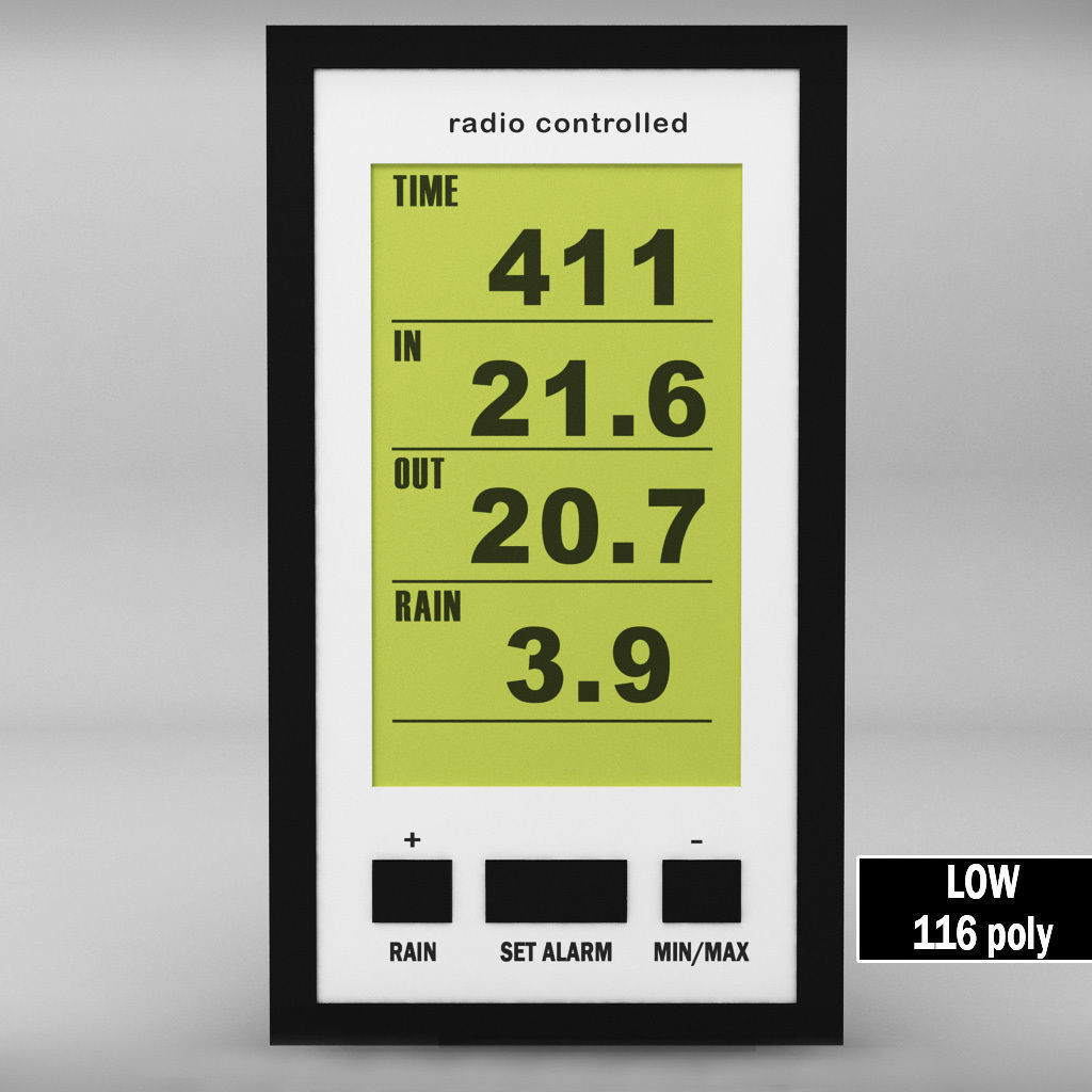 Weather meteo digital station remote Low-poly 3D model_6
