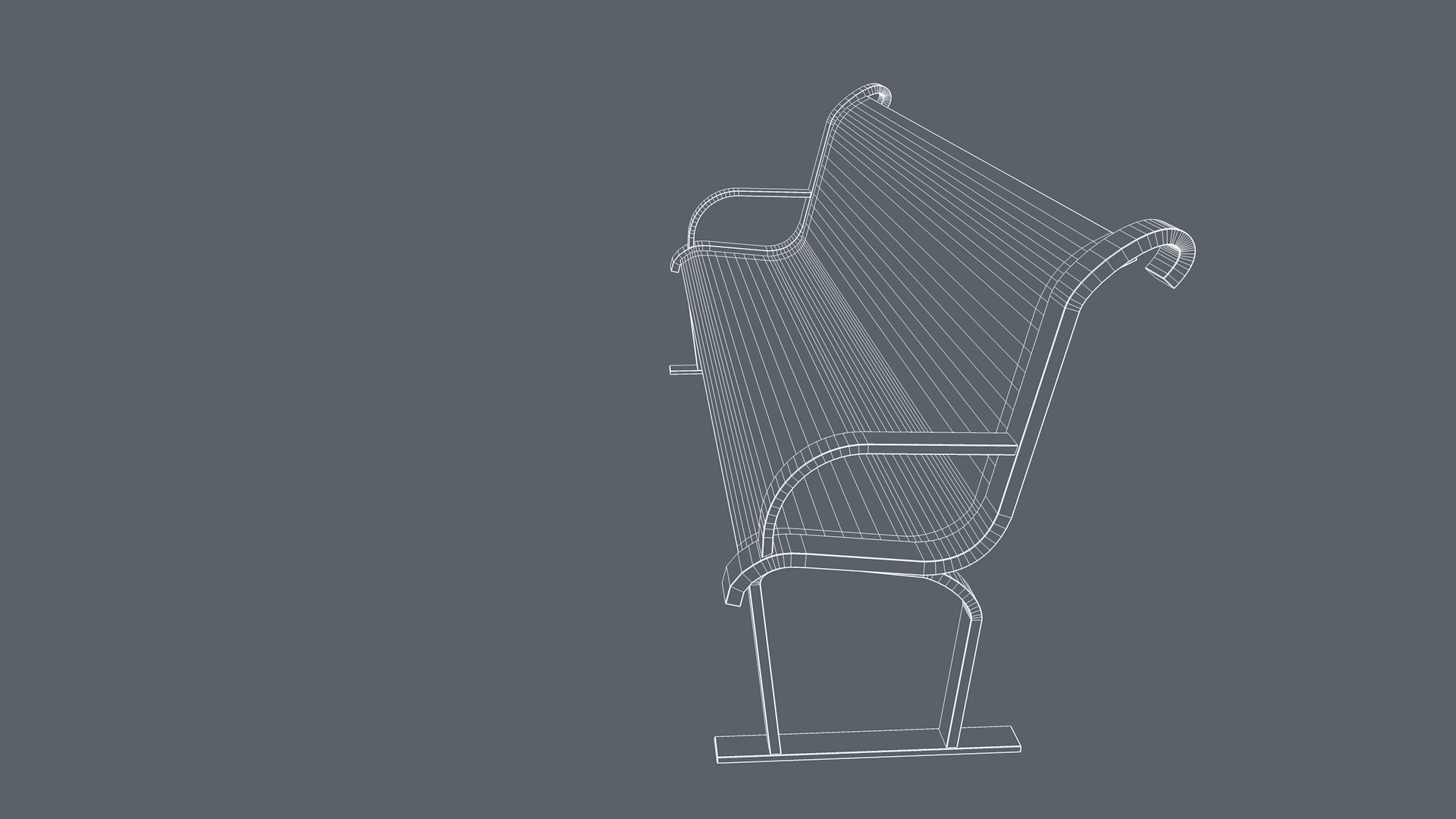 Street Bench Low-poly 3D model_13