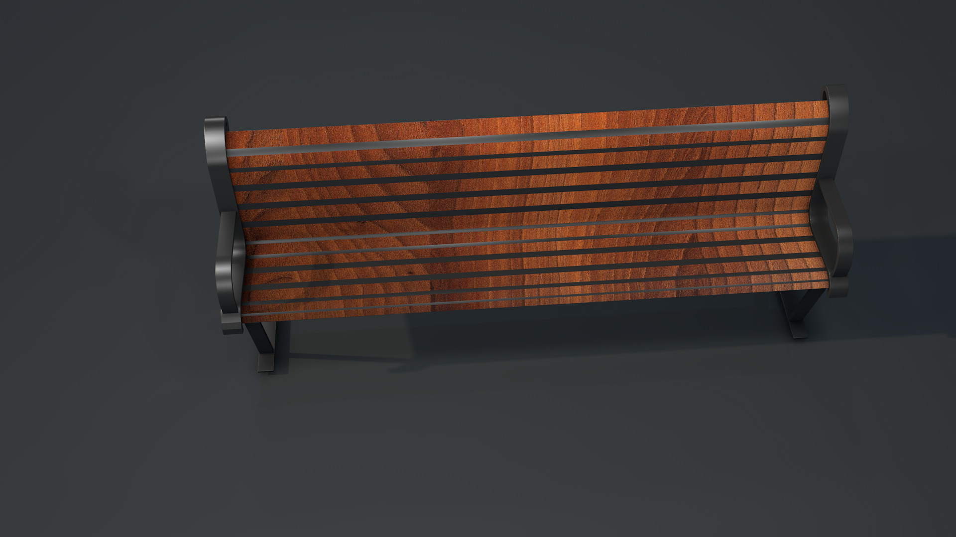 Street Bench Low-poly 3D model_7
