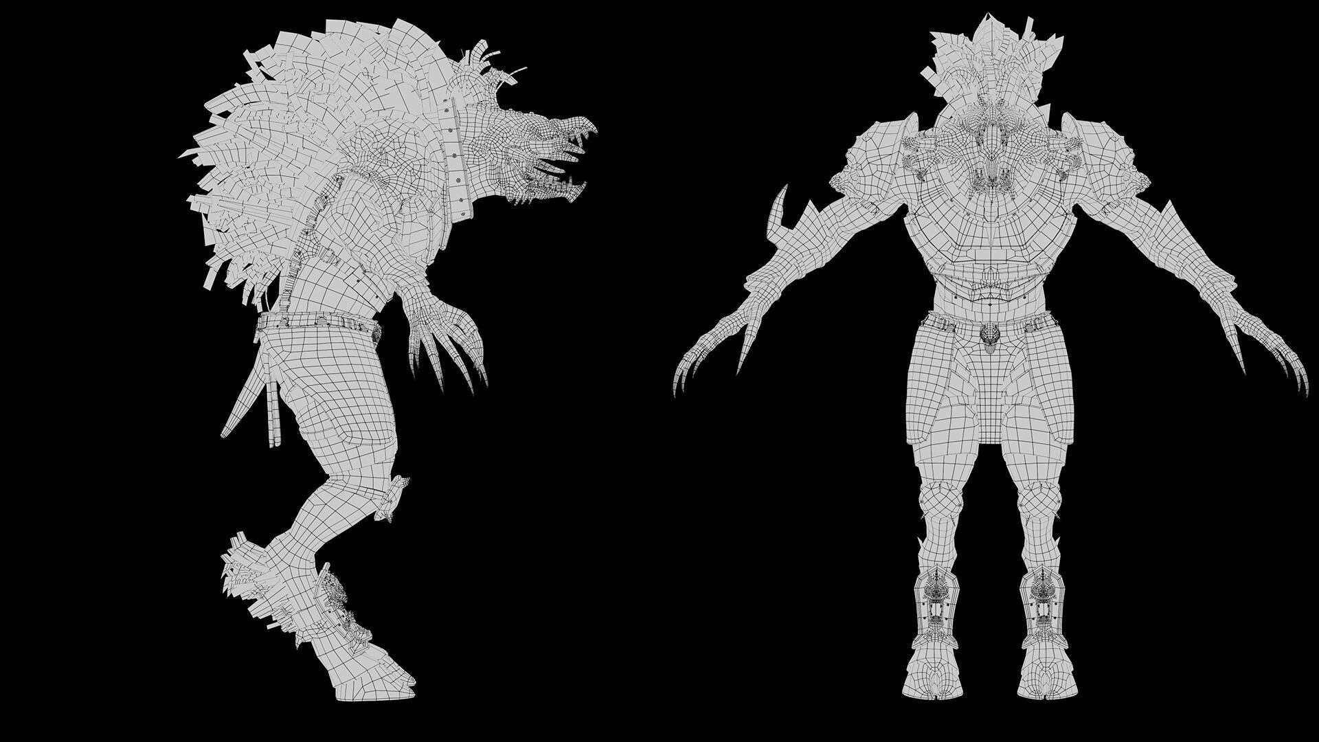 Venom Swordman Arm2 Brutal Low-poly 3D model_19