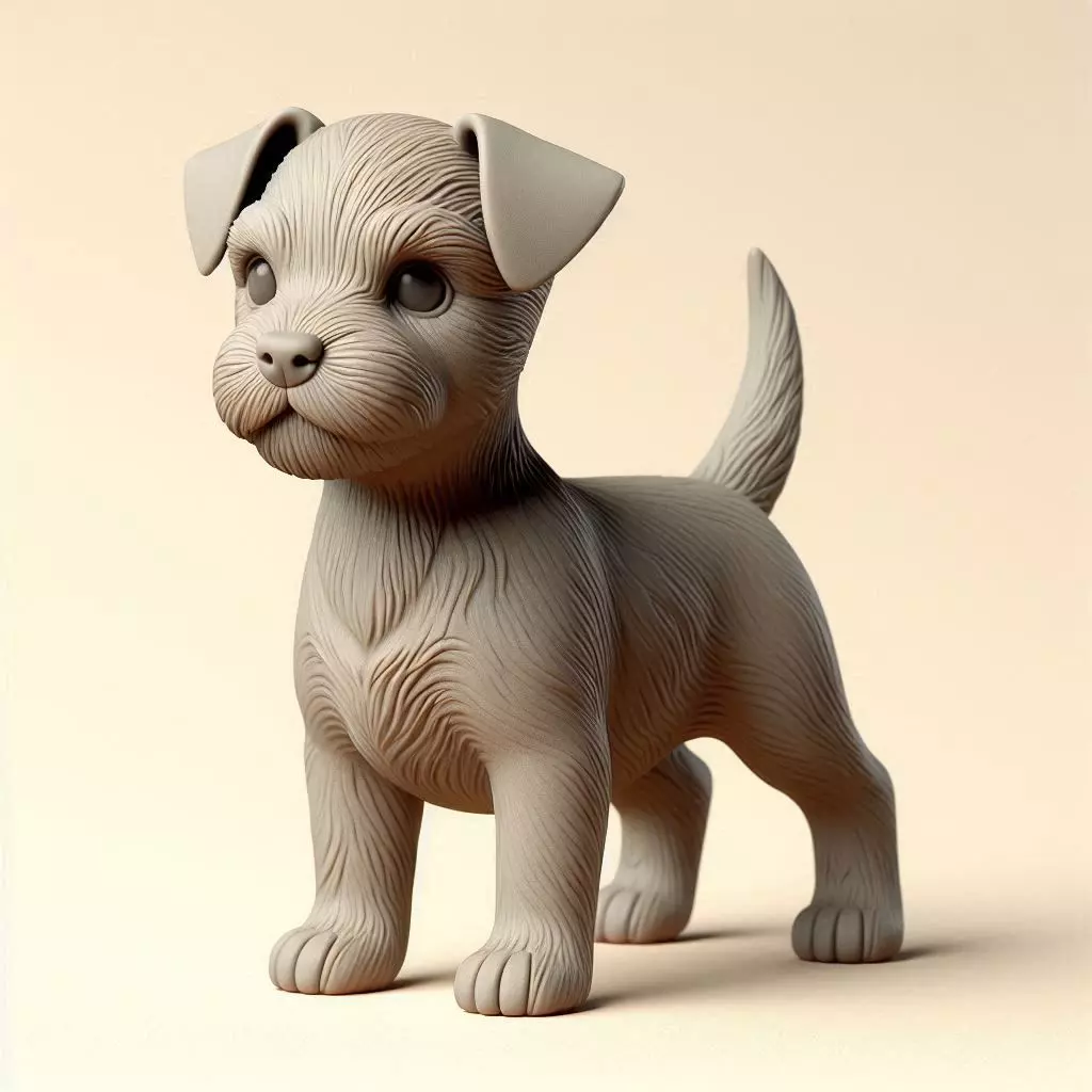 Cute Terrier Puppy 3D Printable Dog Statue 3D print model