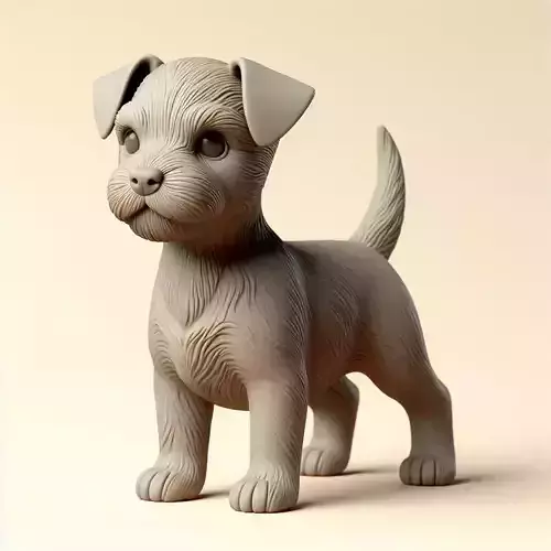 Cute Terrier Puppy   3D Printable Dog Statue