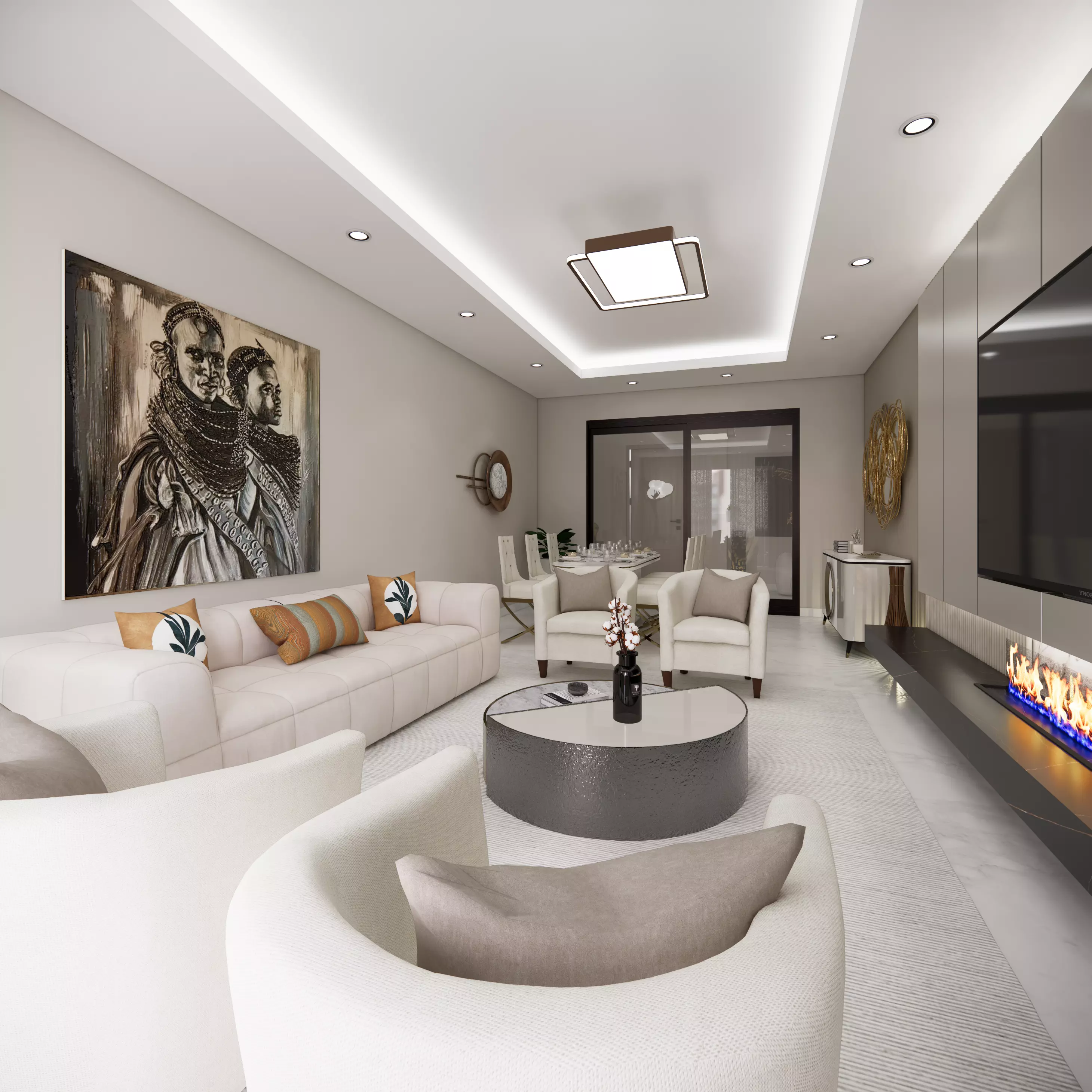 african style livinroom 3D model