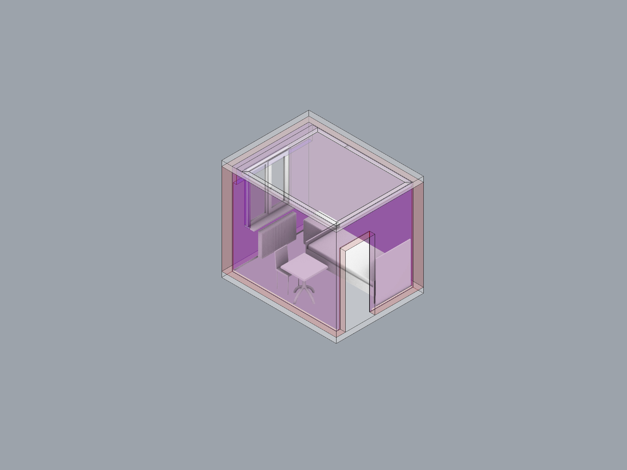 Lowpoly simple room Low-poly 3D model_3