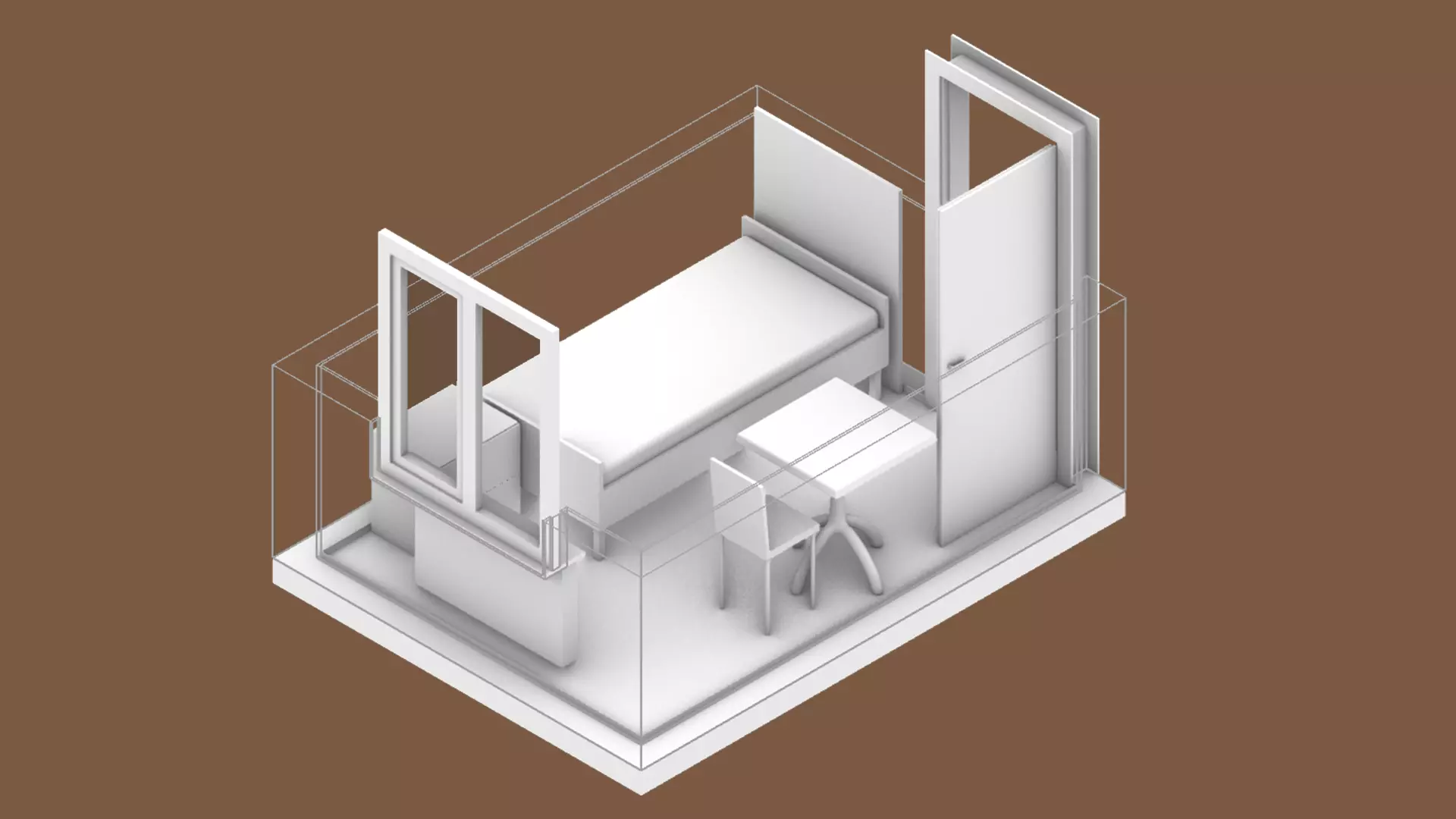 Lowpoly simple room Low-poly 3D model_0