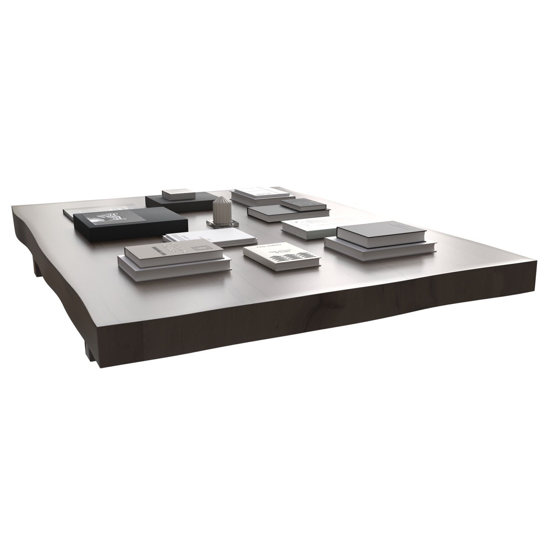 Custom made low wood coffee table 3D model_2