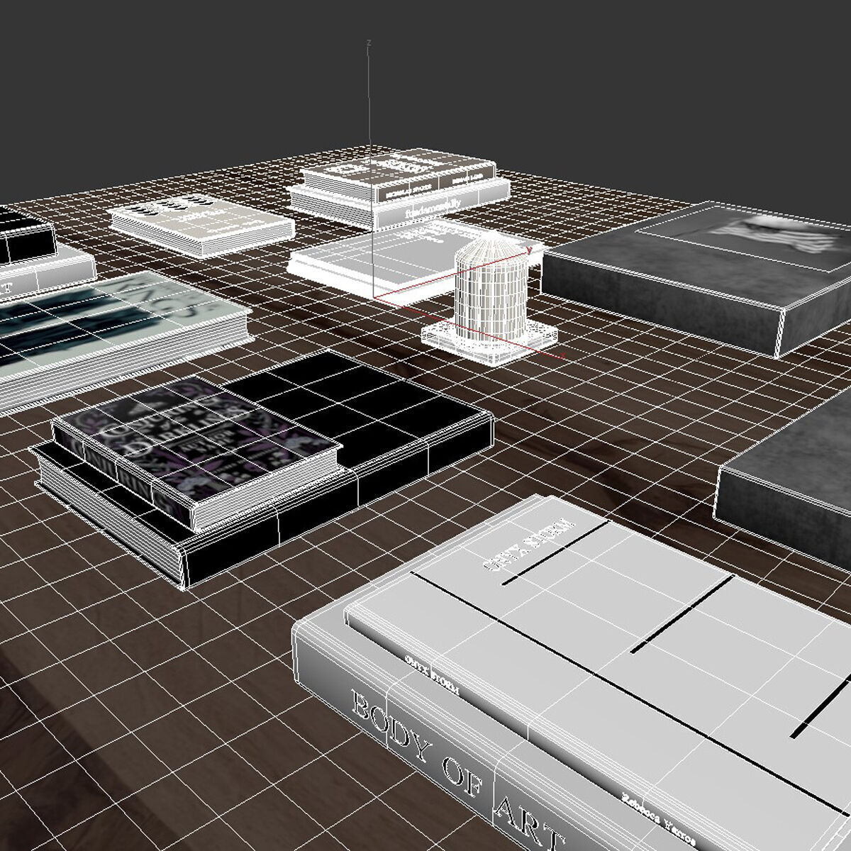 Custom made low wood coffee table 3D model_6