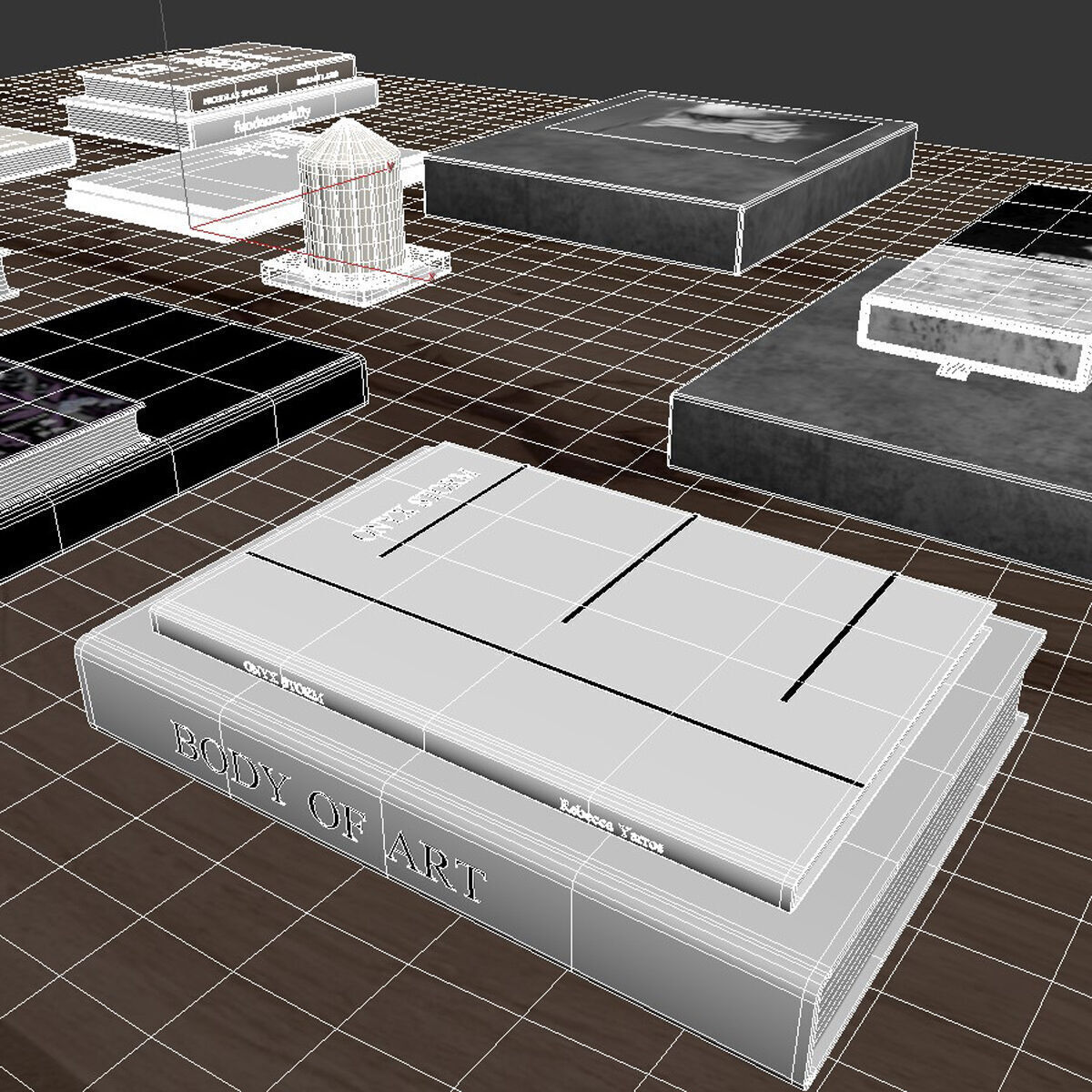 Custom made low wood coffee table 3D model_8